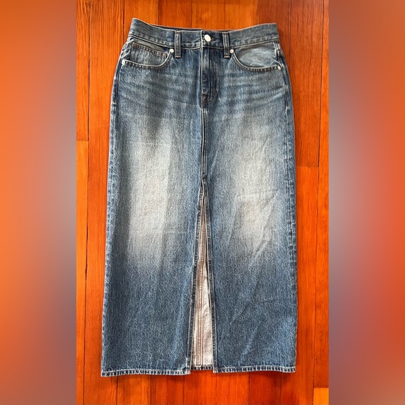 NWOT Madewell Denim Mid-Rise Maxi Skirt in Pratt Wash - Size 25 - Picture 8 of 10